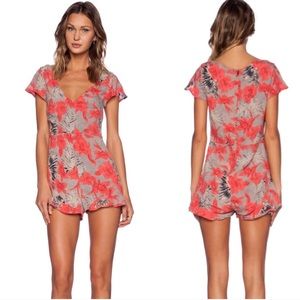 [for love and lemons] mai thai red orchid romper